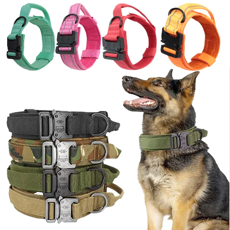 

Tactical Dog Collar Durable Military Bungee Leash Set Pet Nylon Walking Training Collar For Medium Large Dogs German Shepard