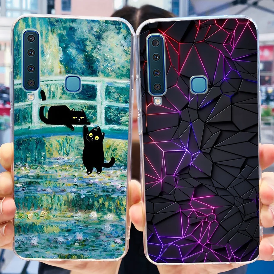 Чехол для Samsung Galaxy A9 2018 задняя крышка с милым рисунком прозрачный силиконовый