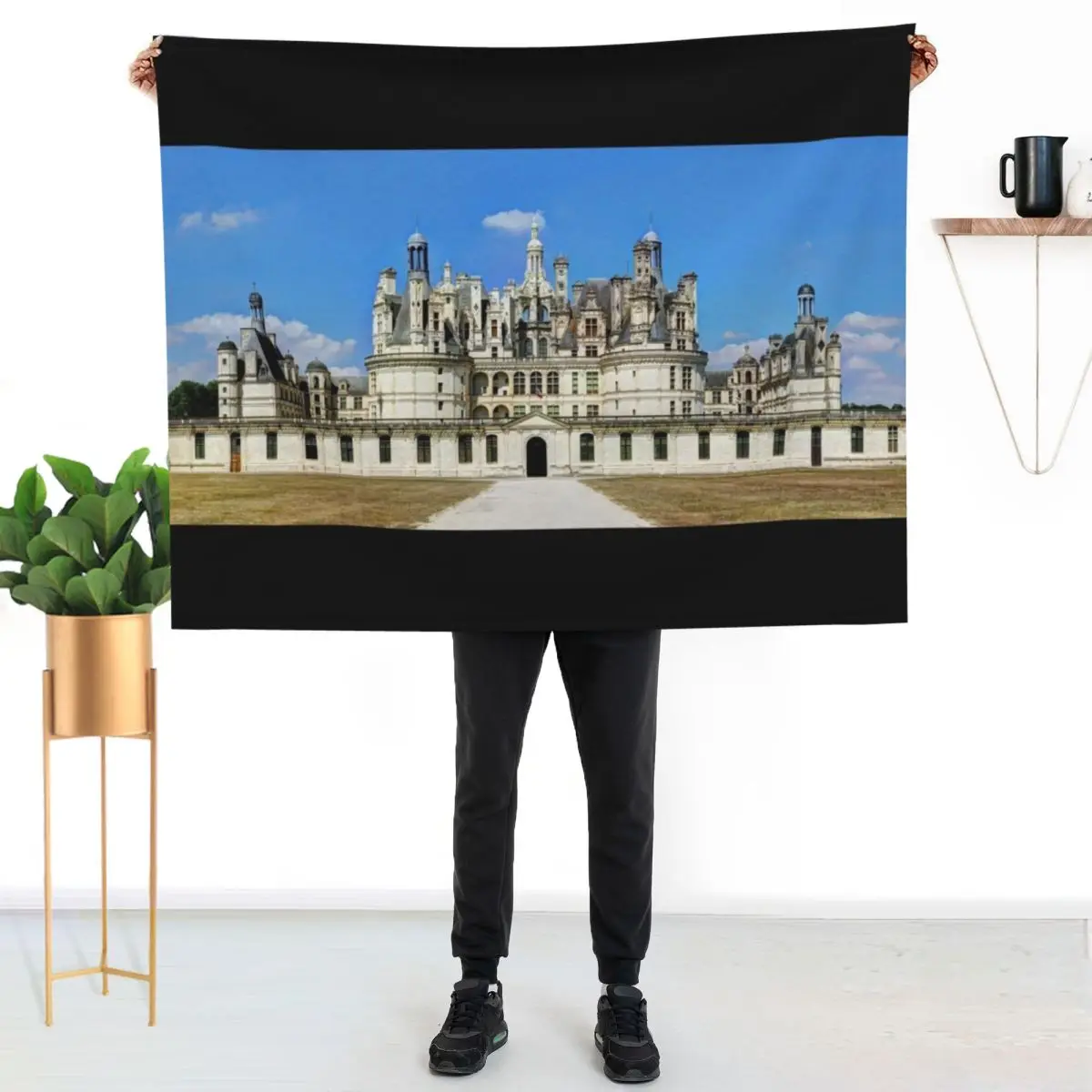 Фото Плед Chateau de Chambord 01, уютное одеяло для путешествий, подходит для самолета и поезда №2
