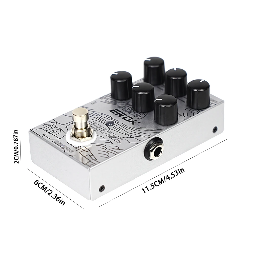 Цифровая Педаль EROK С Задержкой 9 Различных Эффектов Для Поддержки Гитары Режим