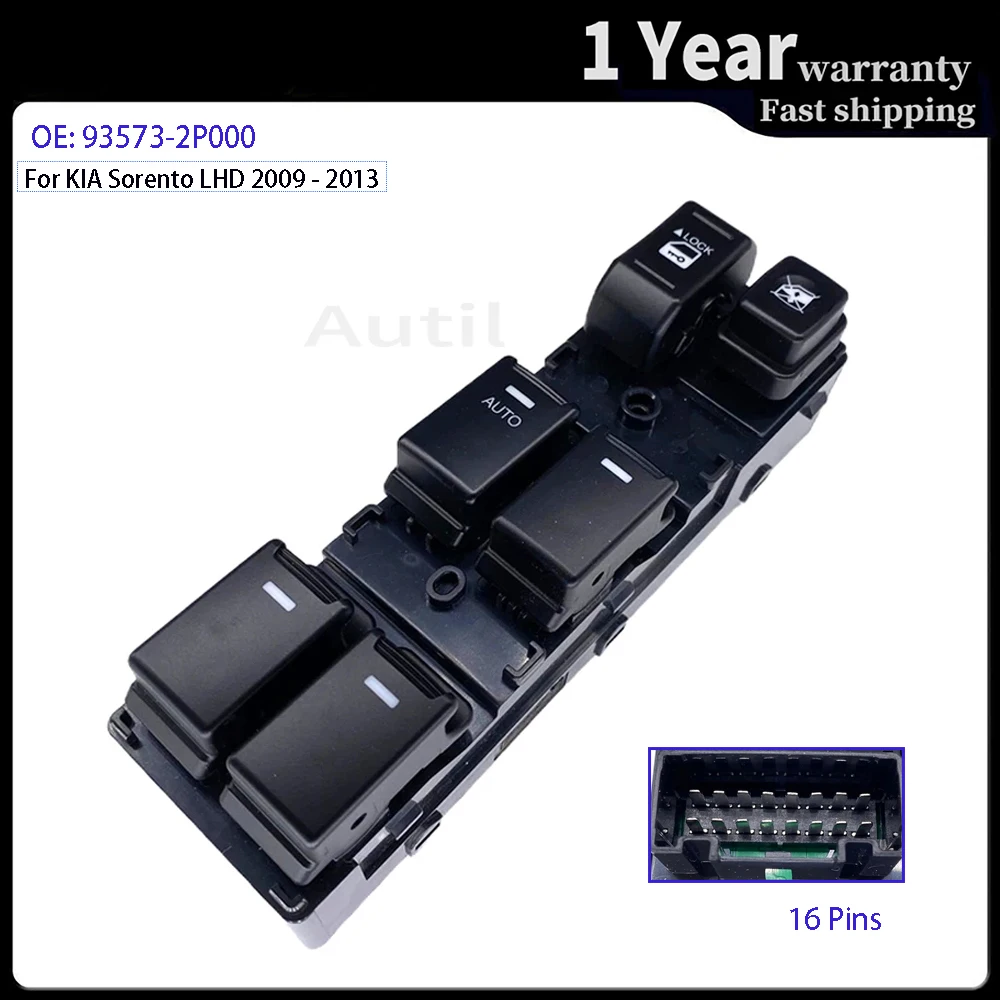 

Боковой стеклоподъемник автомобильного водителя, подъемник, регулятор, консоль управления для KIA Sorento 2009-2011 2012 2013 93573-2P000 935732P000