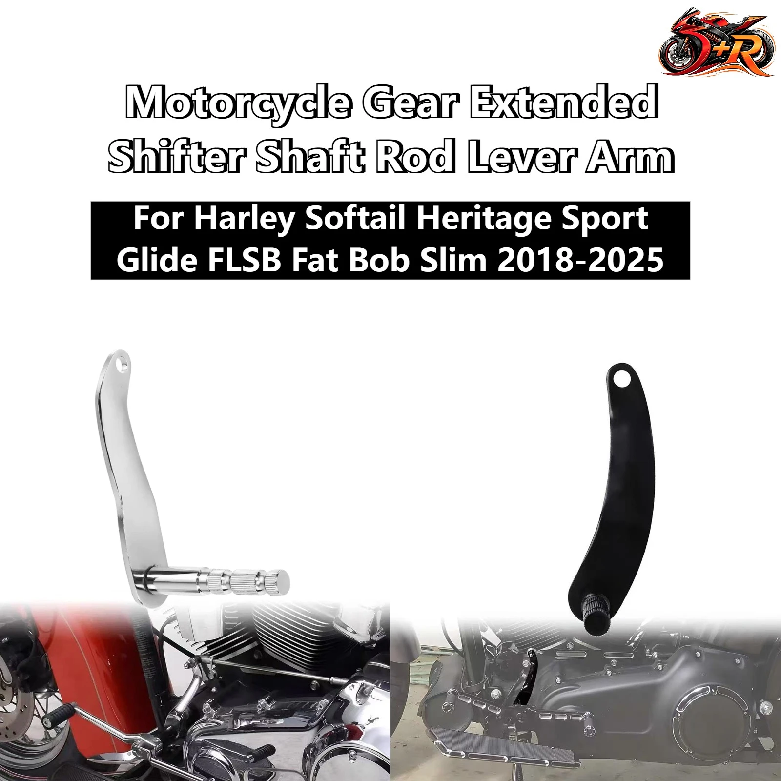 Фото Новый удлиненный рычаг переключения передач для мотоциклов Harley Softail Heritage Sport Glide FLSB Fat Bob Slim 2018-2025 №1