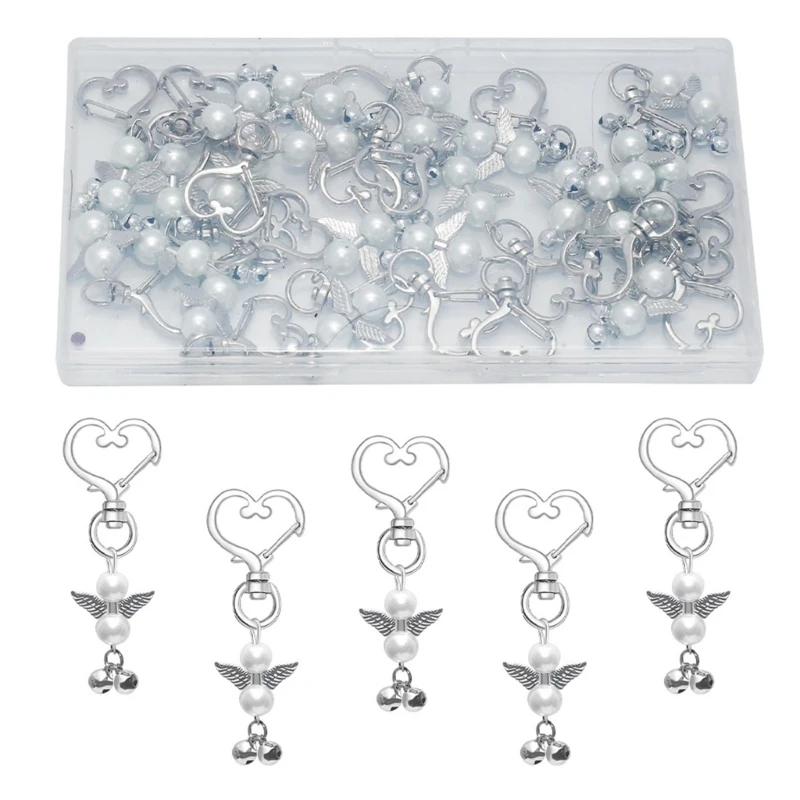 

Keychains Lucky Angel Pearl Keychains for Wedding Baptism Girl Guardian