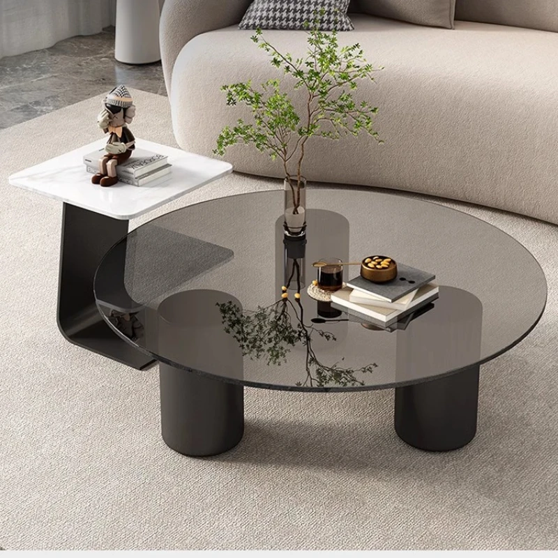 Роскошный кофейный столик для гостиной современный с боковой поверхностью белый