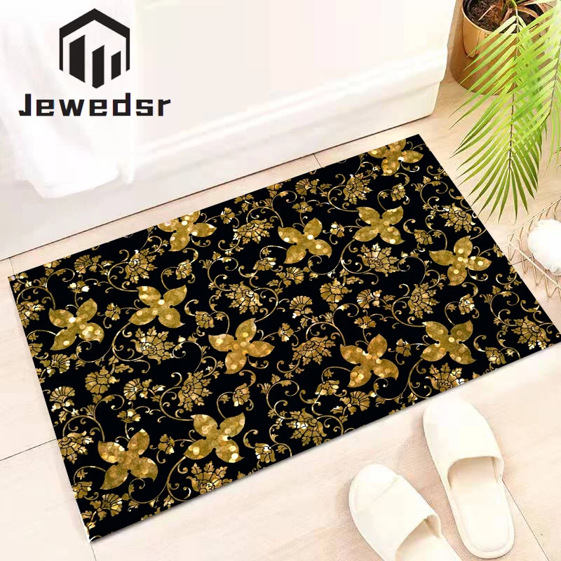 

Washable Non-slip Kitchen Rug Mat for Hallway on the Floor Golden Doormat Entrance Door Rugs Living Room Mats Bedroom Bath Home