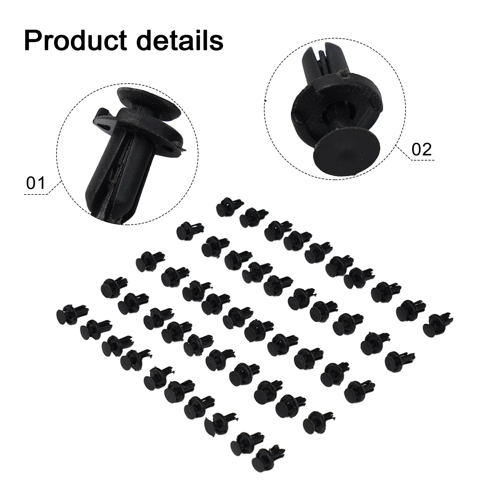 

New Push-Type Hole Bumper Clip Retainer Black High-quality Lightweight Nylon Replacement Reliable-installation