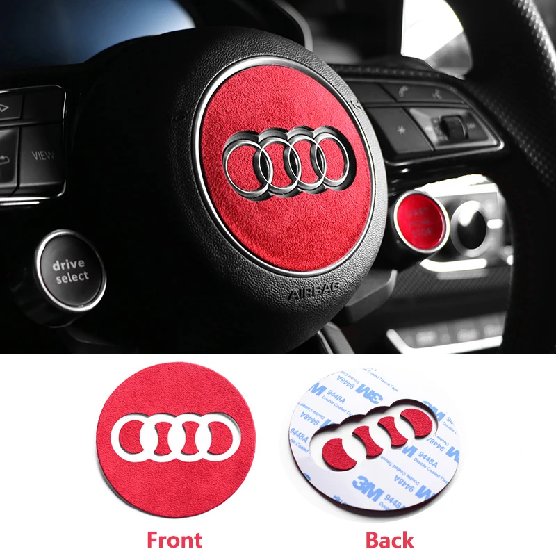 

Alcantara For Audi A3 8V A4 B9 A6 A7 A8 S6 S7 S8 Q3 Q5 Q7 Q8 S5 RS6 RS7 Car Steering Wheel Emblem Sticker Interior Accessories