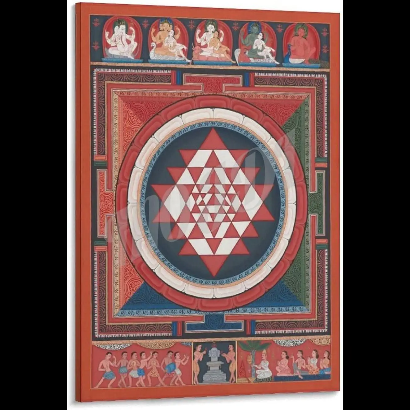 Тибетская Буддийская Картина На Холсте Shri Yantra Navari Thanca Постер Будды Настенное