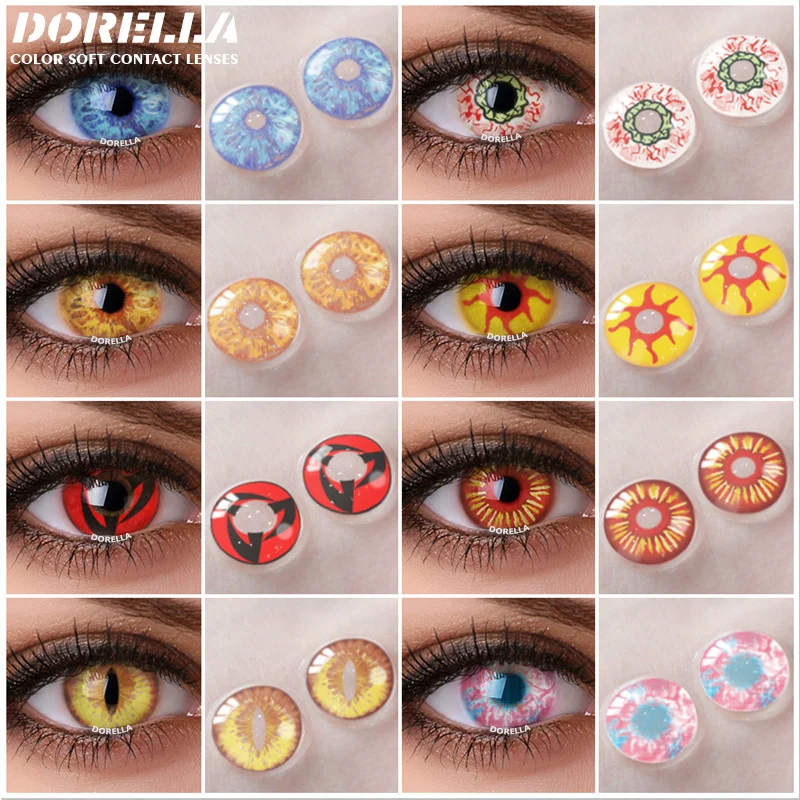 

D'ORELLA 1 Pair Color Contact Lenses Cosplay Colored Contact Lenses for Eyes Anime Color Lens Yearly Use Beauty Makeup for Eyes