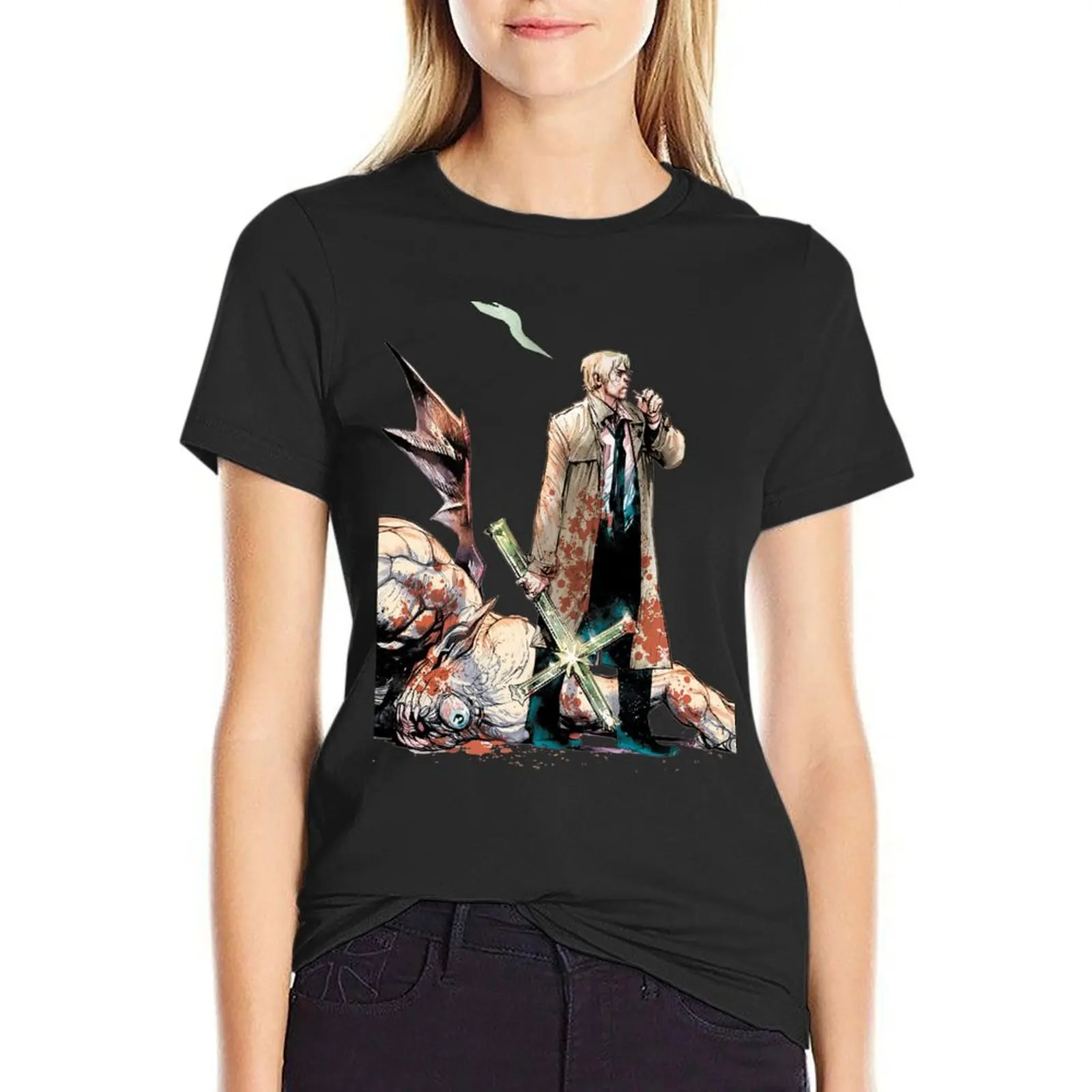 Футболка Hellblazer одежда в эстетике милая футболки оверсайз для женщин свободный