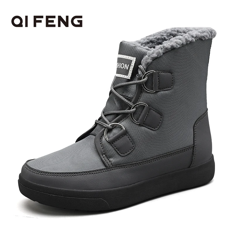 

New Winter Women Boots High Quality Keep Warm Mid-Calf Snow Boots Women Lace-up Comfortable Ladies Boots Girl Black Waterproof