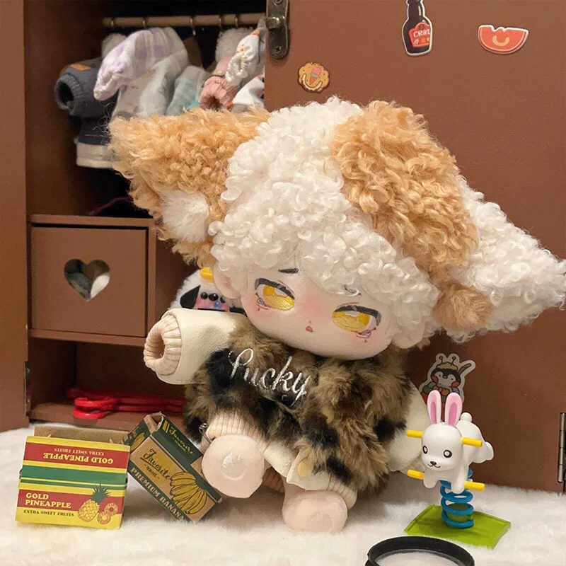 

Kawaii Alpaca Curly Fur Plush Cotton 20cm Doll Body No Attributes Cute Animal Ears DIY Plushie Pillow Toys Cosplay Kid Gift