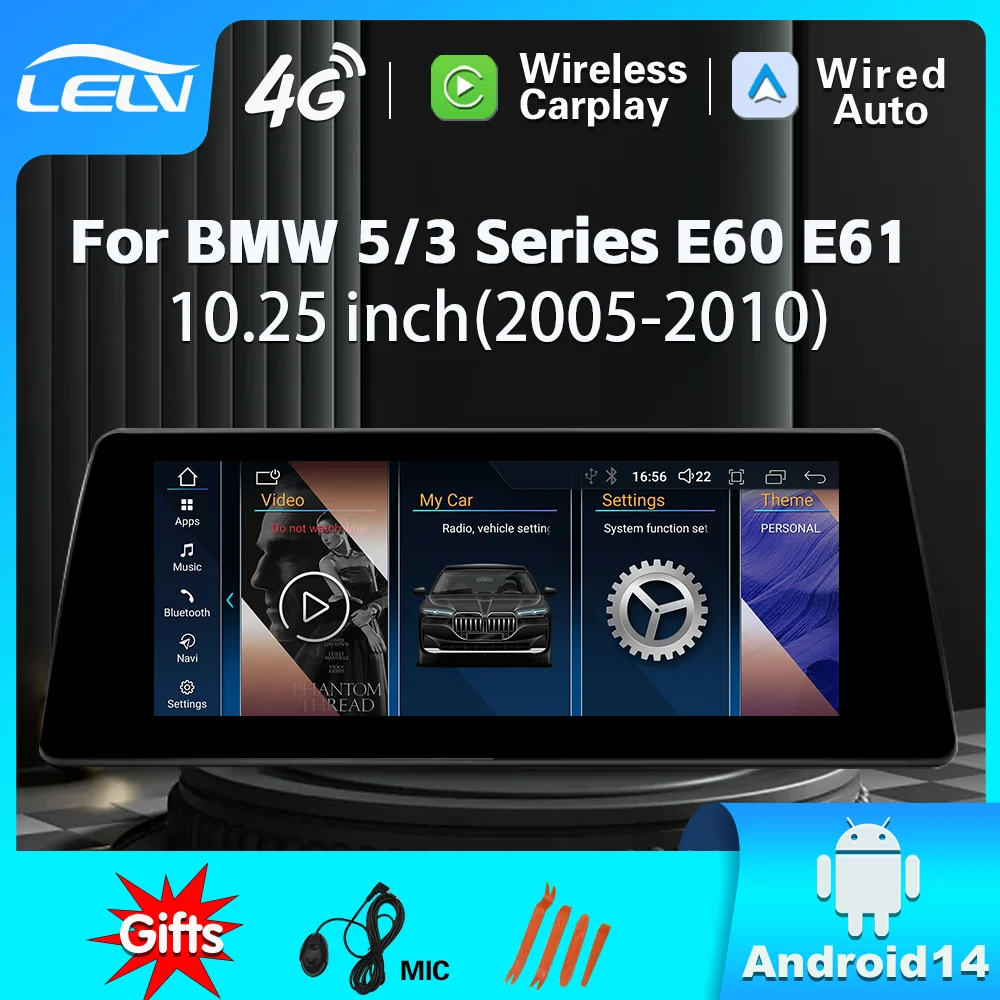 Новинка ID8 UI 10.25inc Система Android беспроводной Carplay авто для BMW 3 серии E90 E91 5 E60 E61