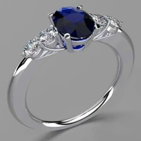 fashion romantic 925 standard sterling silver sapphire creative female ring wedding wedding princess love ring size 6 11
