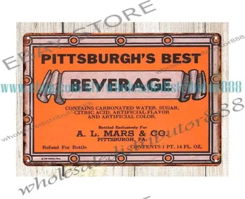1937 PITTSBURGHS BEST BEVERAGE A L PA металлическая жестяная вывеска со скидкой настенное