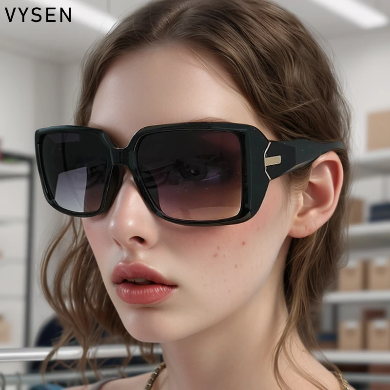 Солнцезащитные очки в прямоугольной оправе UV400 для мужчин и женщин оверсайз