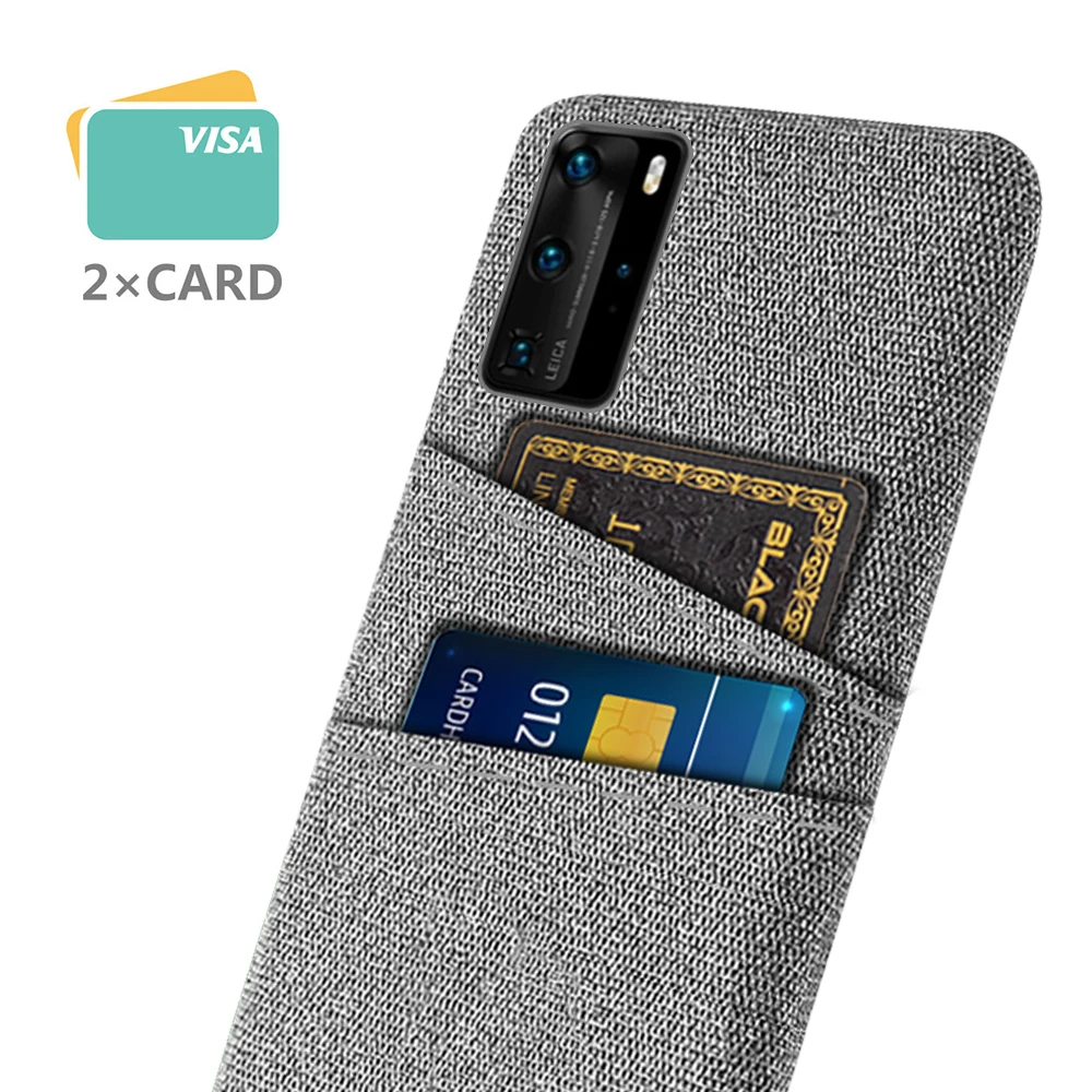 

Case for Huawei P40 Pro Case Dual Card Fabric Cloth Luxury Business Cover On for Huawei P40 Pro ELS-NX9 ELS-N04 P 40 Lite Coque