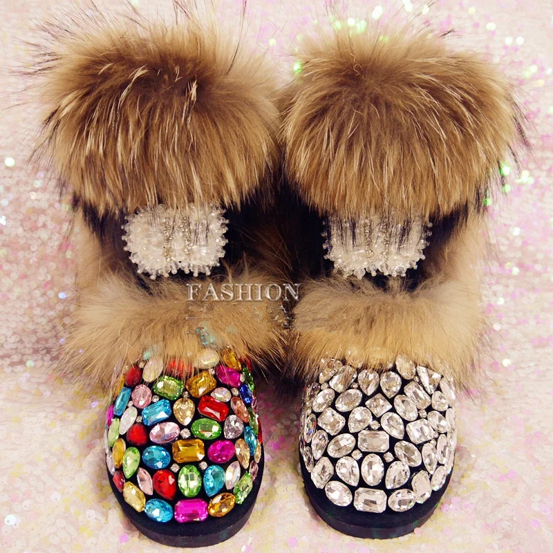 

Женские ботинки ручной работы из воловьей кожи, сапоги из хлопка, сапоги на утином пуху, большой размер, Осень-зима