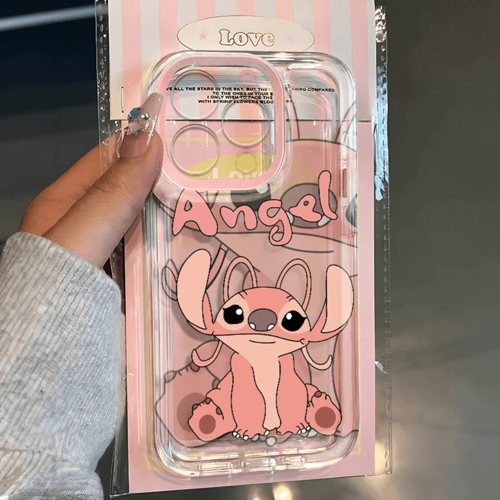 Новый прозрачный чехол для телефона Stitch Pink Angel Xiaomi Redmi NOTE 8 9 9A 9s 10 11 12 12C 13 13C K30 K50 10C Pro