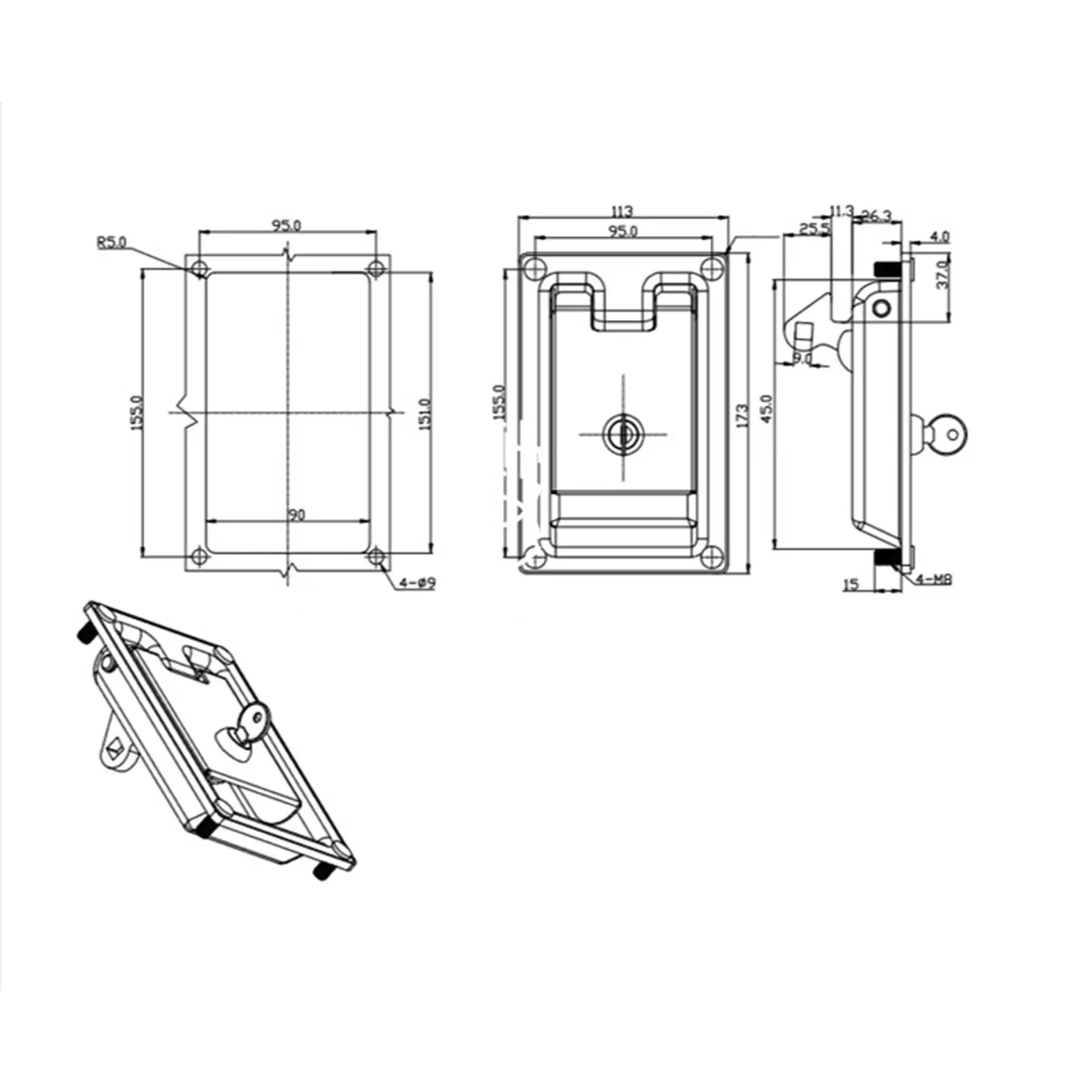 

Lock Latch Construction Machinery Hardware Knob Industrial Fits for Electric Cabinet Air Compressor Engineering Truck