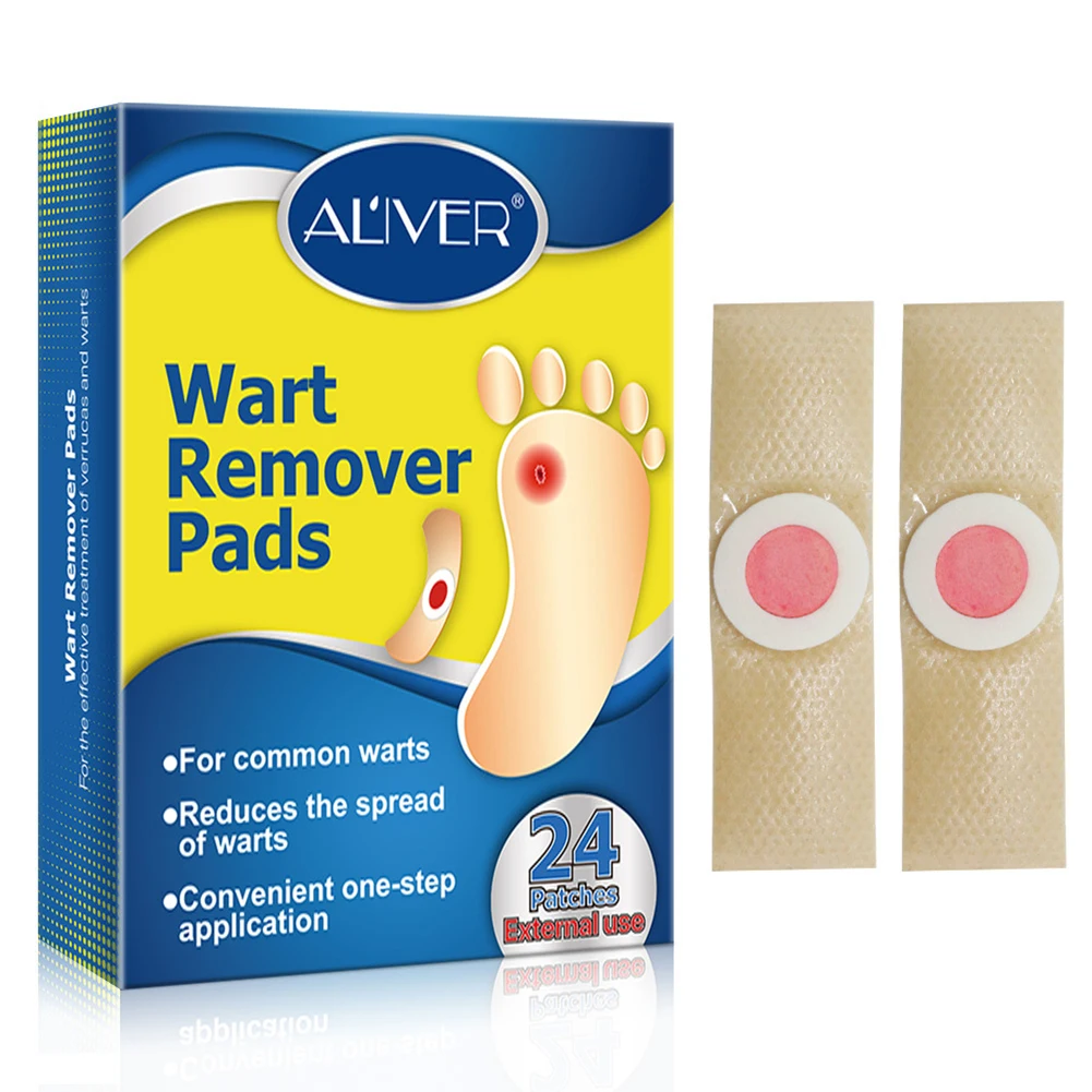 

24pcs Feet Wart Remover Pads Calluses Foot Patch Plantar Chicken Eye Corn Sticker Pain Relief Skin Tag Plaster Foot Care Unguent