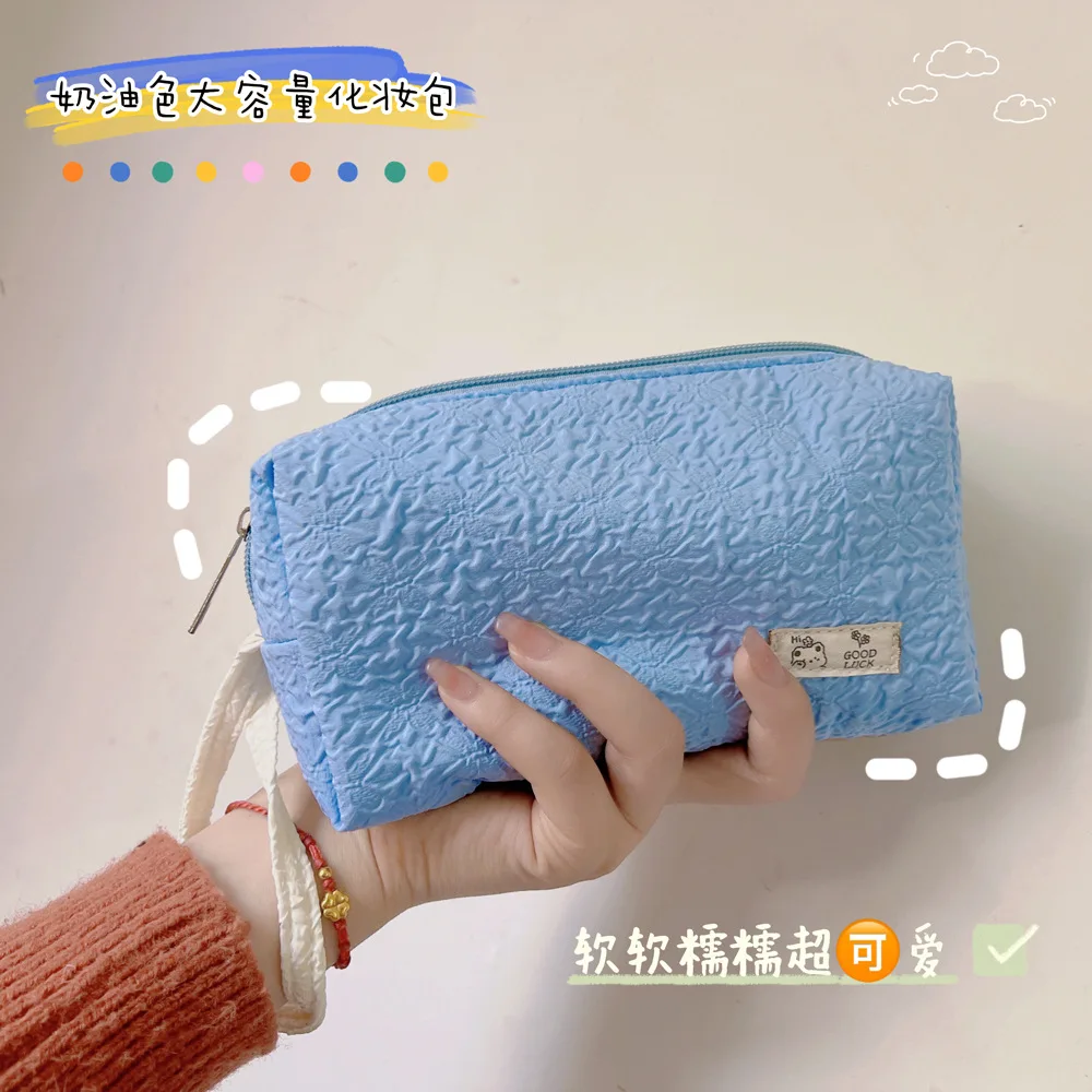

Мягкая хлопковая косметичка для женщин, Корейская тканевая сумочка для косметики, дорожный органайзер для хранения чехлов для косметики