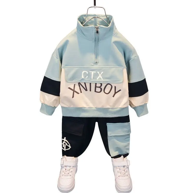 

boys set clothes spring autumn kids sweatshirt + pants 2 pcs set baby outfits children clothes fashion plaid bear clothing 2-10y