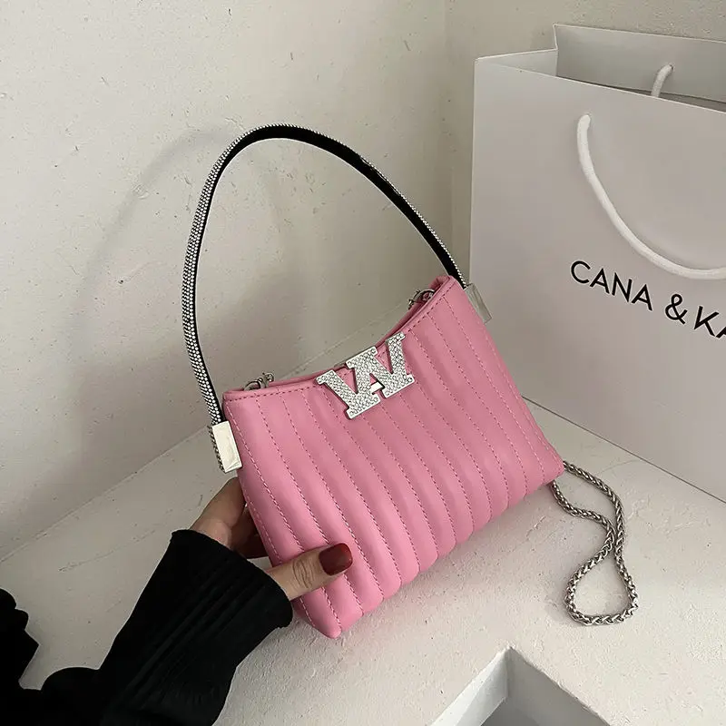 

Ins Bag Female 2023 New Summer Senior Fashion Wander Bag Shoulder Crossbody Handbag W Rhinestone Underarm Bag
