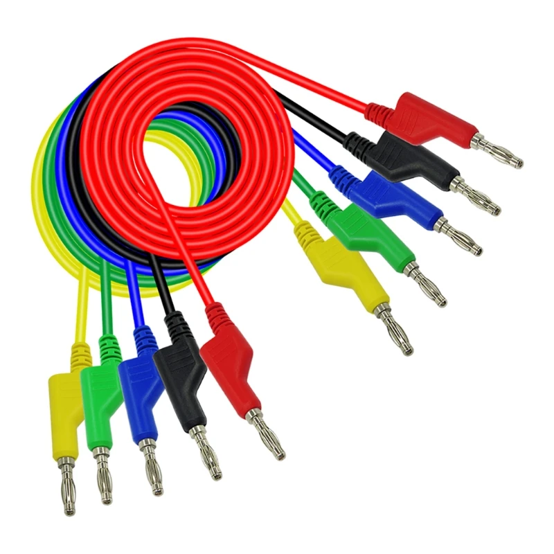 

N0HB Test Hook Clip To 4mm Stackable Banana Plug Multimeter Test Cables 100cm