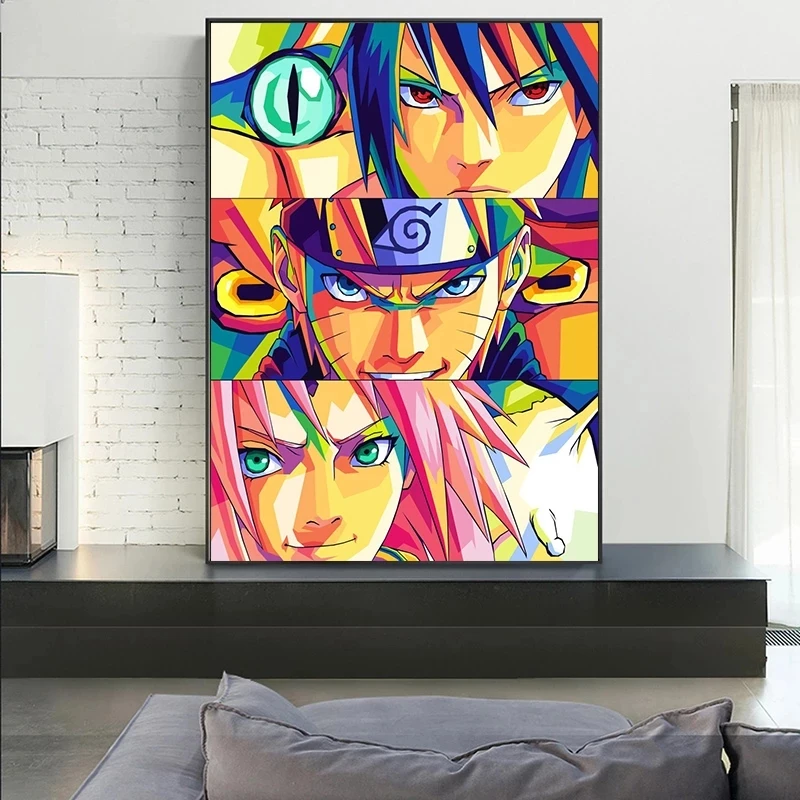 

Japanese Anime Naruto Canvas Painting Sasuke Posters and Prints Abstract Colourful Art Wall Pictures for Living Room Home Decor