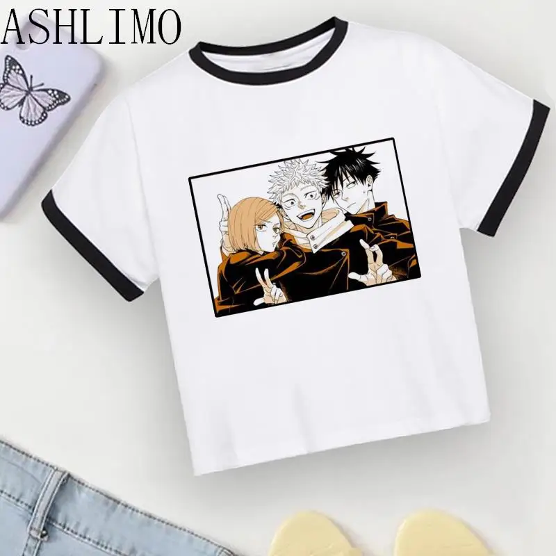 

Japan Anime Jujutsu Kaisen T Shirt Frauen Casual Harajuku Y2k T-shirts Women Fashion Harajuku Print Skinny Streetwear Corp Tops