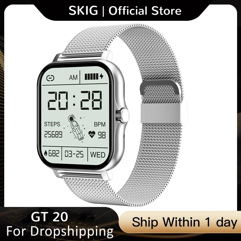 

GT20 1.69 Inch Smart Watch Men Women 2021 Sport Heart Rate Monitor Smartwatch Bluetooth-compatible Call Watches For Huawei Phone
