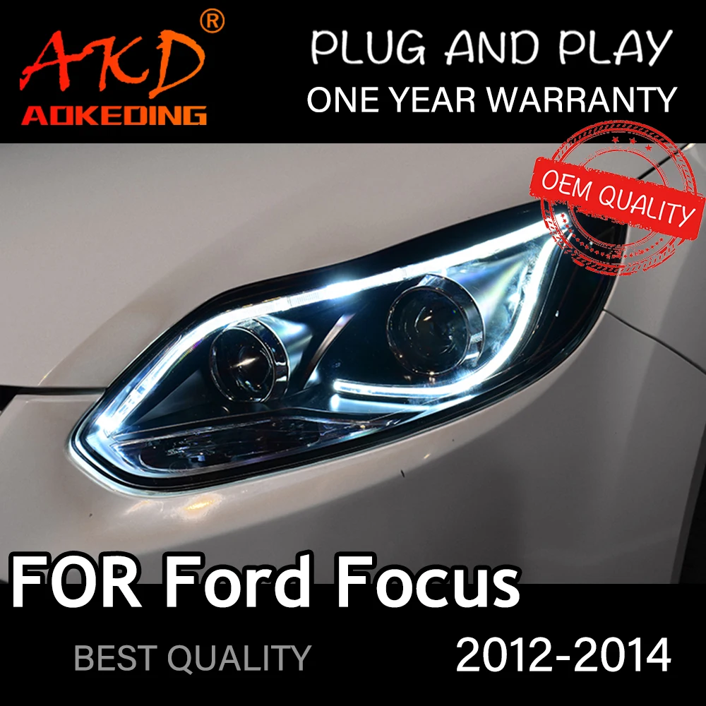 

Фары для Ford Focus 2012-2014, автомобильные светодиодные фары DRL Hella 5, ксеноновые линзы Hid H7 Focus 3, автомобильные аксессуары