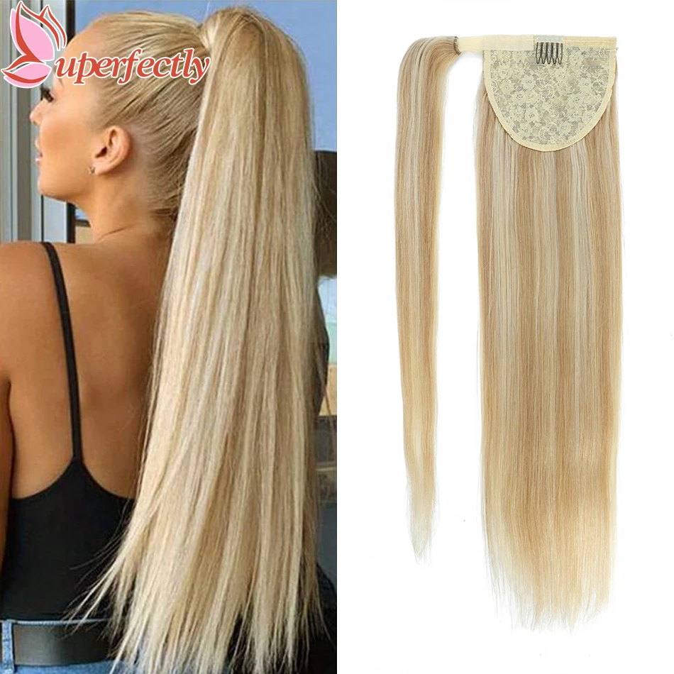 Прямые человеческие волосы uperfect наращивание конского хвоста хайлайтер блонд