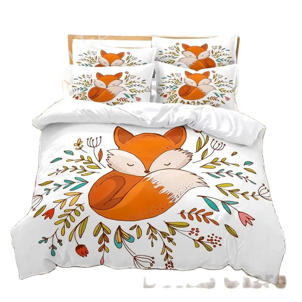 

3D Fox Bedding Set Queen Bedding Duvet Cover Set Bedding Set Bed Cover Cotton Queen Bedroom Bed Cover Set Bed Set Bedding