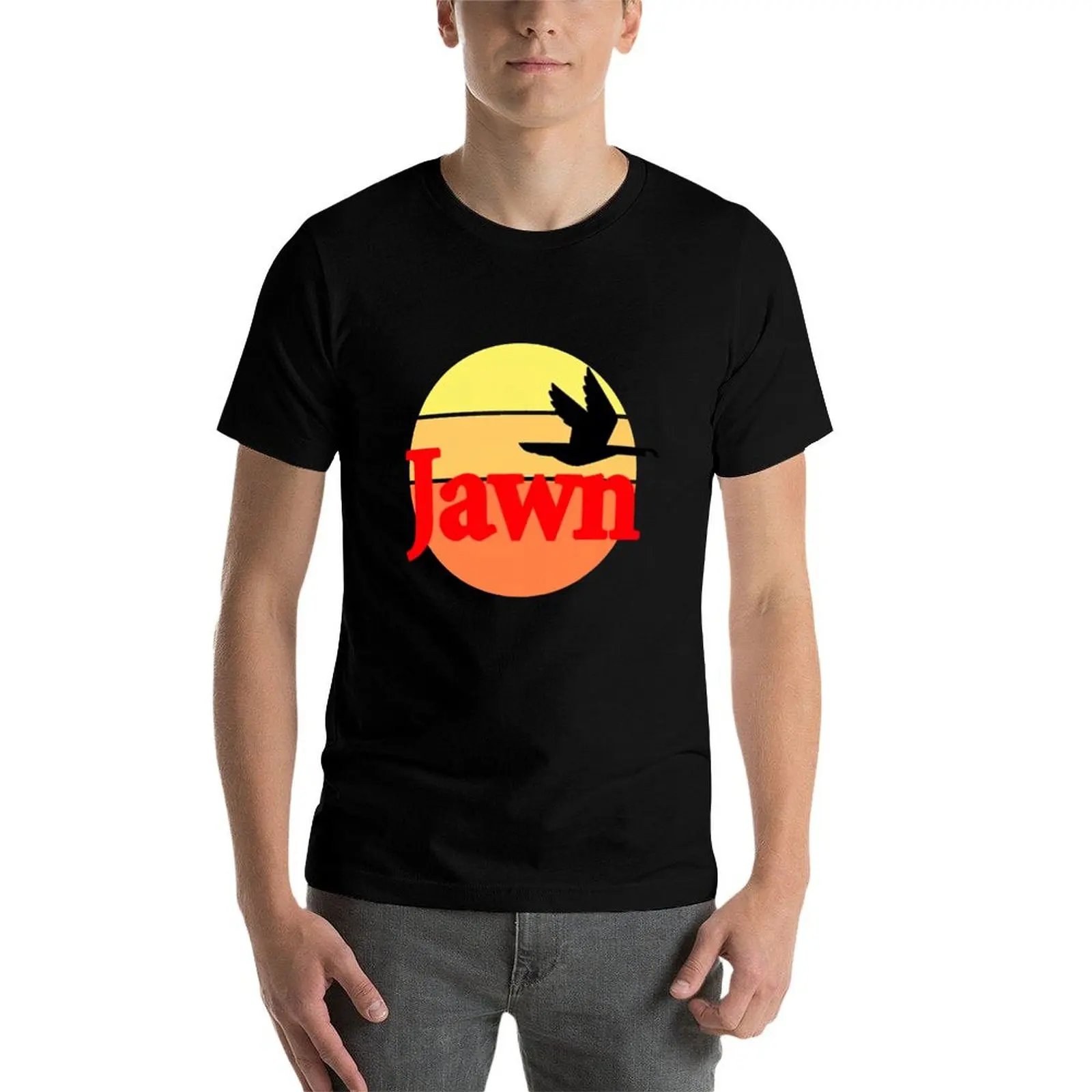 Фото Футболка Jawn Wawa, черная, из хлопка, однотонная, для мужчин, комплект хлопковых футболок, мужские футболки, забавная футболка с принтом №4