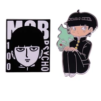 c2386 mob psycho 100 enamel pin anime pins badges on backpack cute thing accessories jewelry manga gift brooches lapel badge