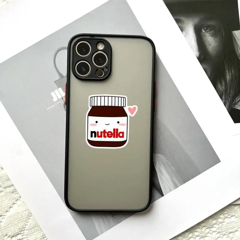 Мягкий силиконовый матовый Жесткий Чехол Kawaii Nutella для iphone 7 8 plus x xs xr 11 12 13 mini Pro max |
