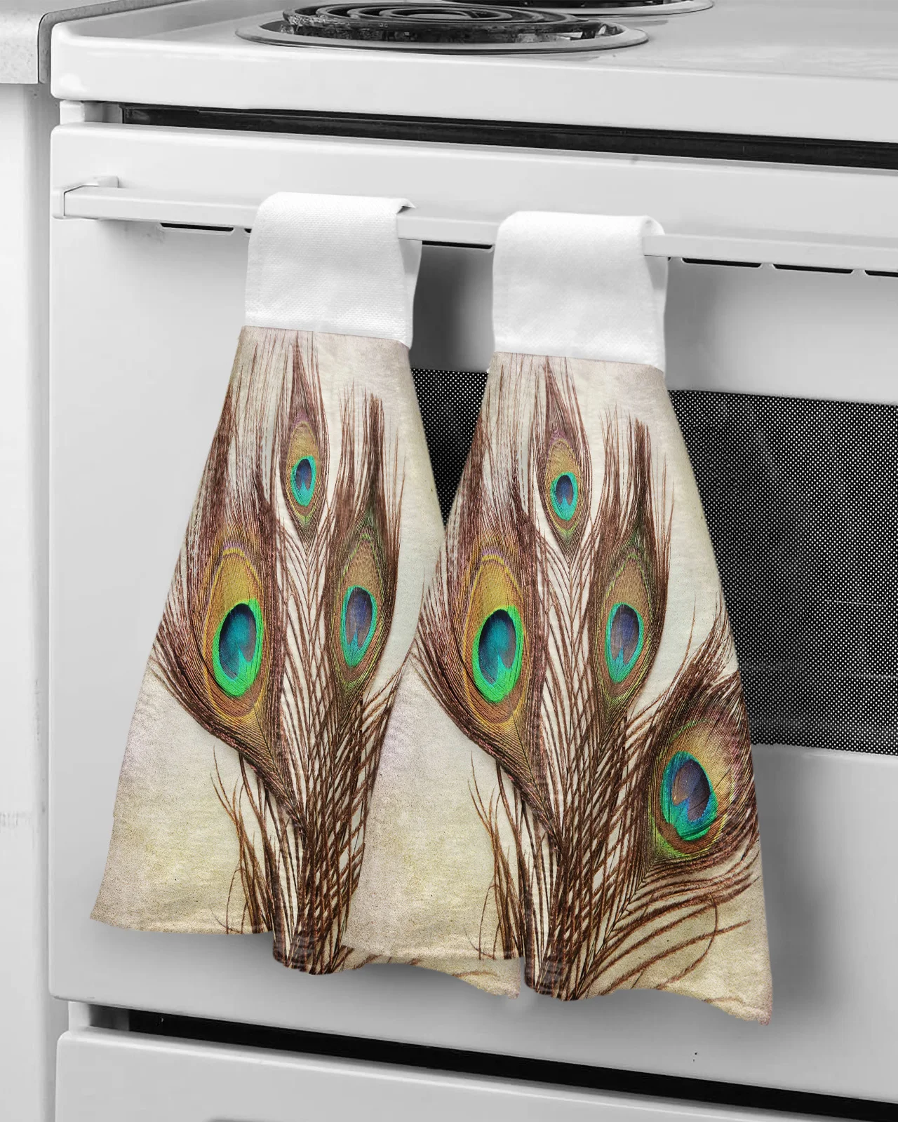 

Peacock Feathers Vintage Hand Towels Microfiber Bathroom Hanging Towel Absorbent Towels Soft Kids Hand Towels