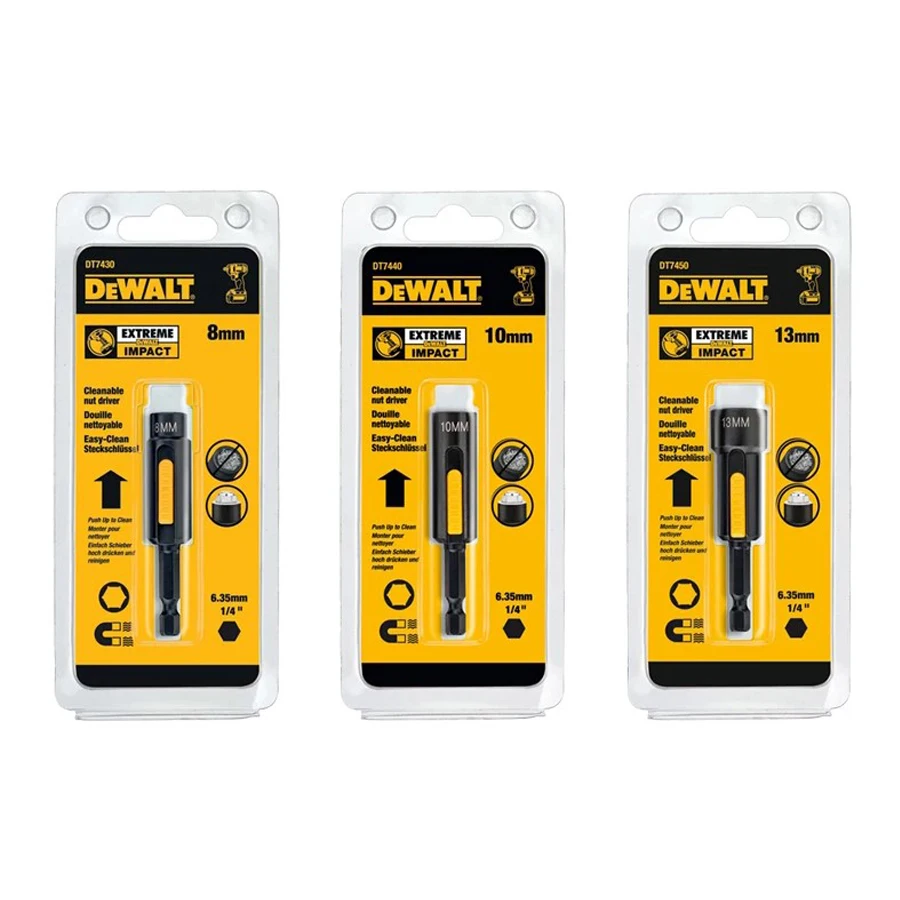 

DEWALT DT7430 DT7440 DT7450 8/10/13 мм 1/4 дюйма очищаемая шестиугольная магнитная гайка торцевой ключ аксессуары для электроинструментов