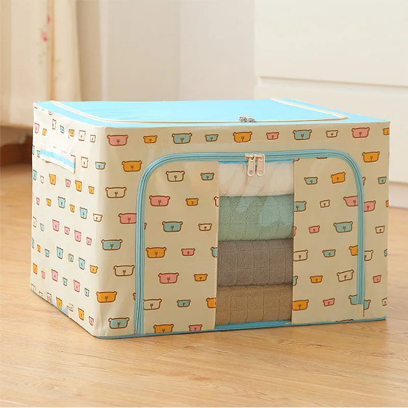 

22L Folding Storage Box Dirty Clothes Collecting Case Non Woven Fabric with Zipper Moisture-proof Toys Quilt Storage Box