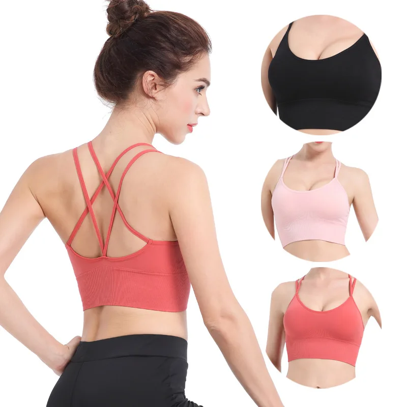 

Sexy Cross Tight Bra Gym Crop Top Sports Bra For Women Gym Yoga Cropped Push Up Sport Top Elasticit Quick Dry Bralette Brasieres