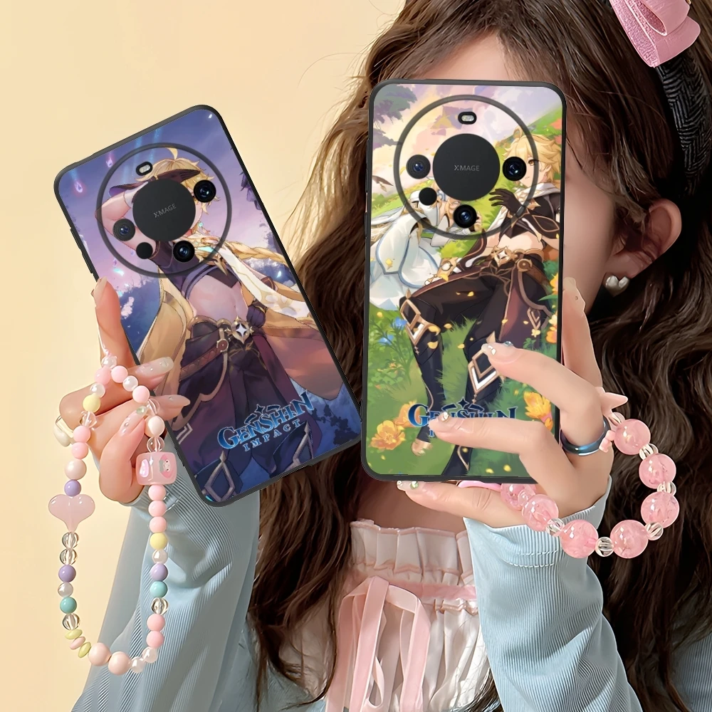 Чехол для мобильного телефона Genshin Impact Aether Huawei Mate 60 50 40 30 20 10 Pro Plus Lite E 5G черный