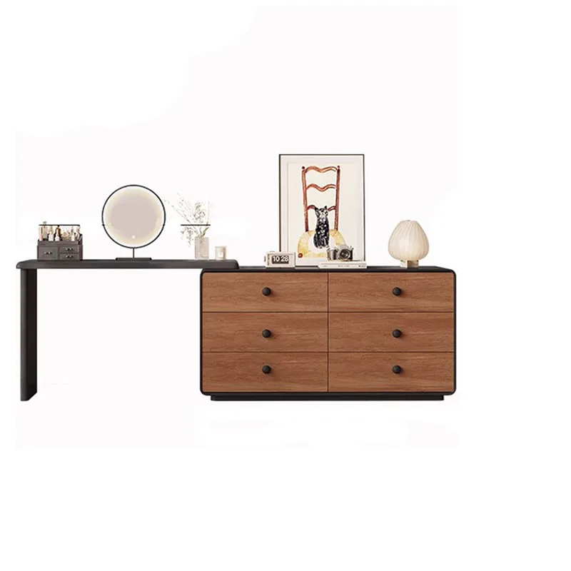 Ночные тумбочки Косметическое зеркало с подсветкой Скандинавский черный столик