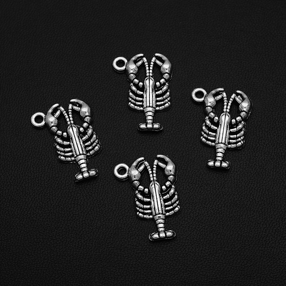 

10pcs/Lots 16x22mm Antique Silver Plated Lobster Charms Sea Life Pendants For Diy Necklaces Jewelry Making Supplies Accessories