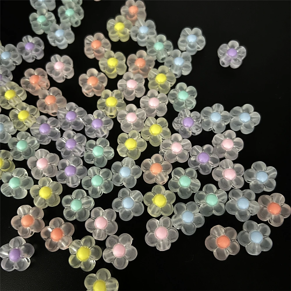 

50pcs 12mm Matte Acrylic flowers Beads Loose Spacer Cute Beads for Jewelry Making DIY Handmade Accessories