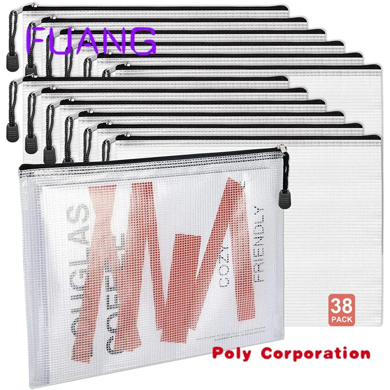 N22  Hotsales Eco friendly File Folder Document PVC Zipper Tool File Pouch Pencil Case Bag