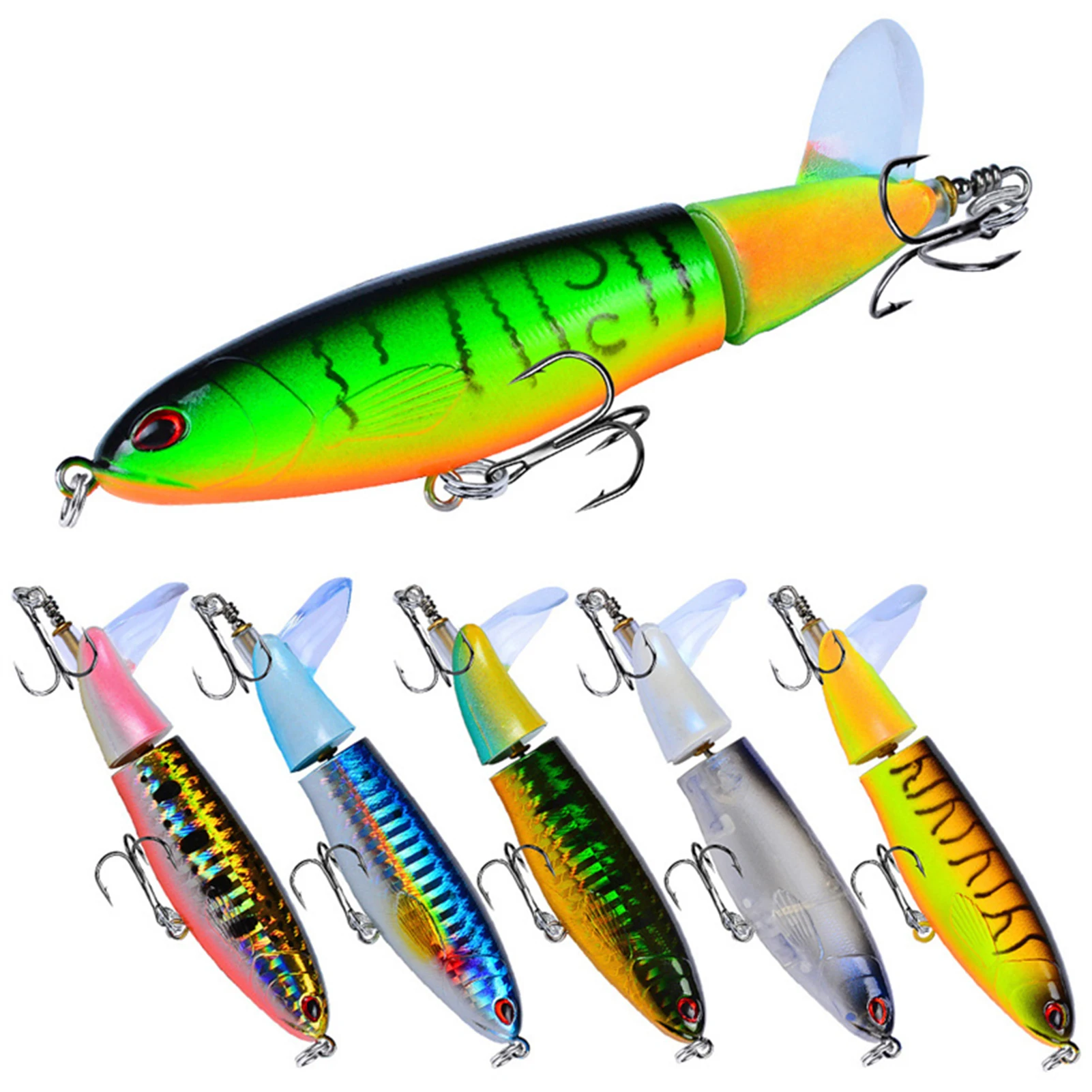 

Whopper Popper 15g/36g Topwater Fishing Lure Artificial Bait Hard Plopper Soft Rotating Tail Fishing Tackle Geer Fishing Lures