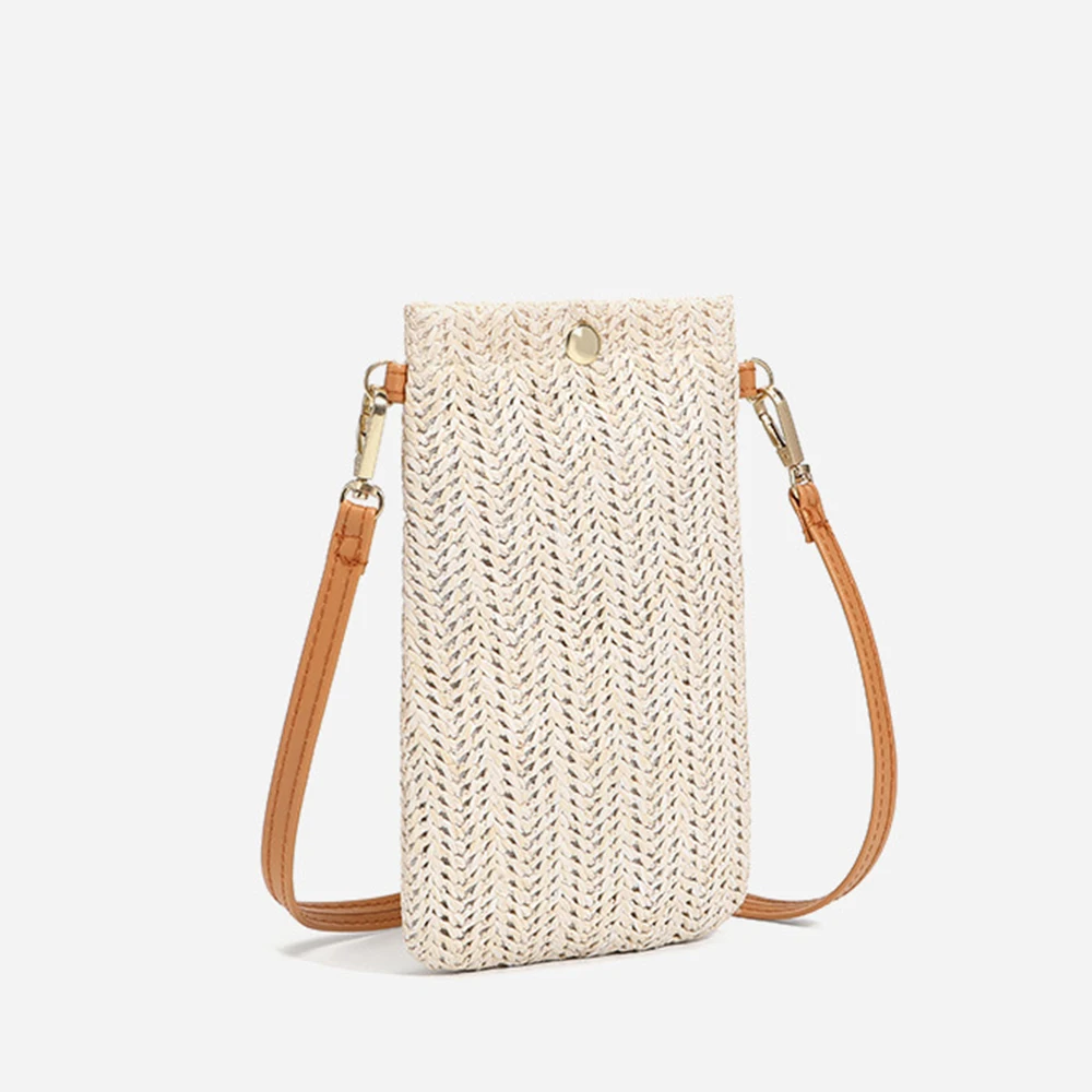 

Woven Straw Ladie Crossbody Messenger Bag Summer Bohemia Beach Rattan Shoulder Pack Small Solid Mobile Phone Coin Purse Tote Bag