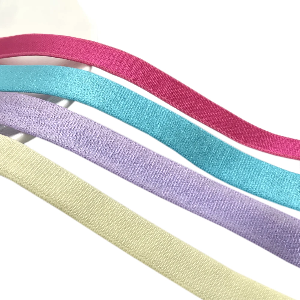 

4 Colors 3/8 inch 10-12mm Shiny Nylon Bra Strap Elastic Spandex Satin Band Shoulder Tape Underwear Sewing Trim Webbing
